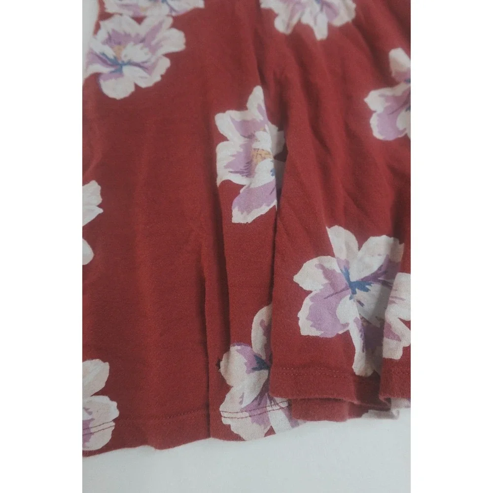 Girls‎ Old Navy Floral Dress Youth XS 5 Burgundy Floral Print Regular Standard